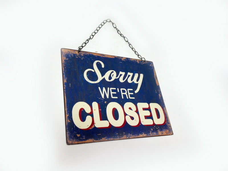 cartel abierto cerrado ingles metal 20x25 1u